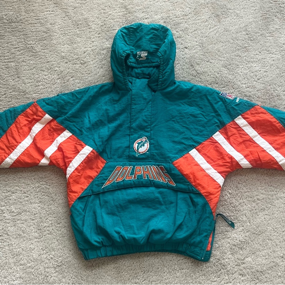 Dolphins NFL proline starter pullover coat xl fits like large